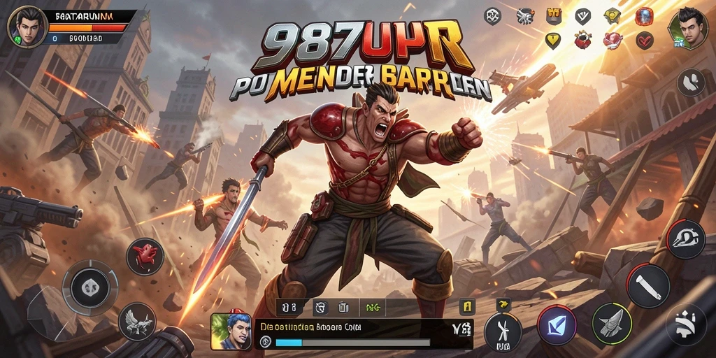 Tampilan gameplay action yang penuh adrenalin di 987UP.