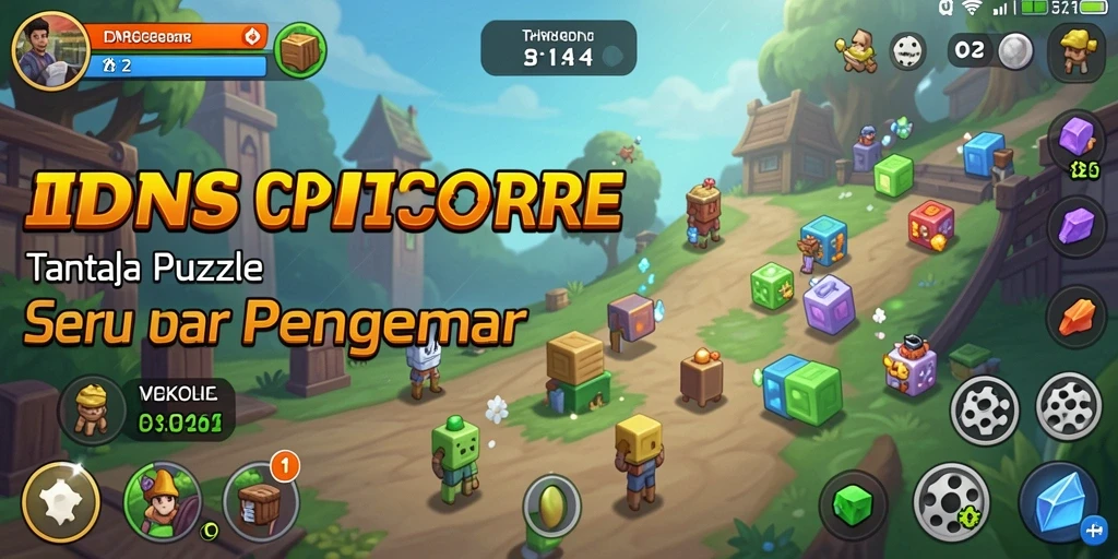 Screenshot gameplay IDNSCORE menampilkan serunya menyelesaikan teka-teki.
