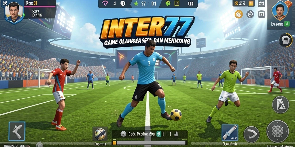 Screenshot utama dari gameplay <strong>INTER77</strong> yang menunjukkan aksi olahraga yang seru.