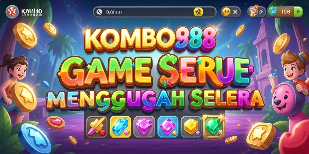 Screenshot utama KOMBO88 menampilkan gameplay Match-3 yang menarik.