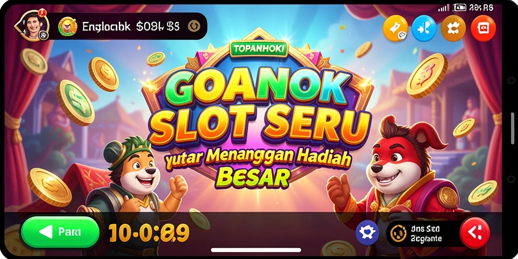 Screenshot gameplay TOPANHOKI menampilkan gulungan slot yang menarik.
