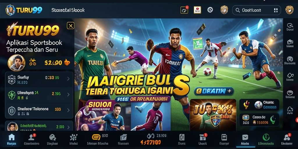 Tampilan gameplay TURU99 dengan berbagai opsi taruhan olahraga.